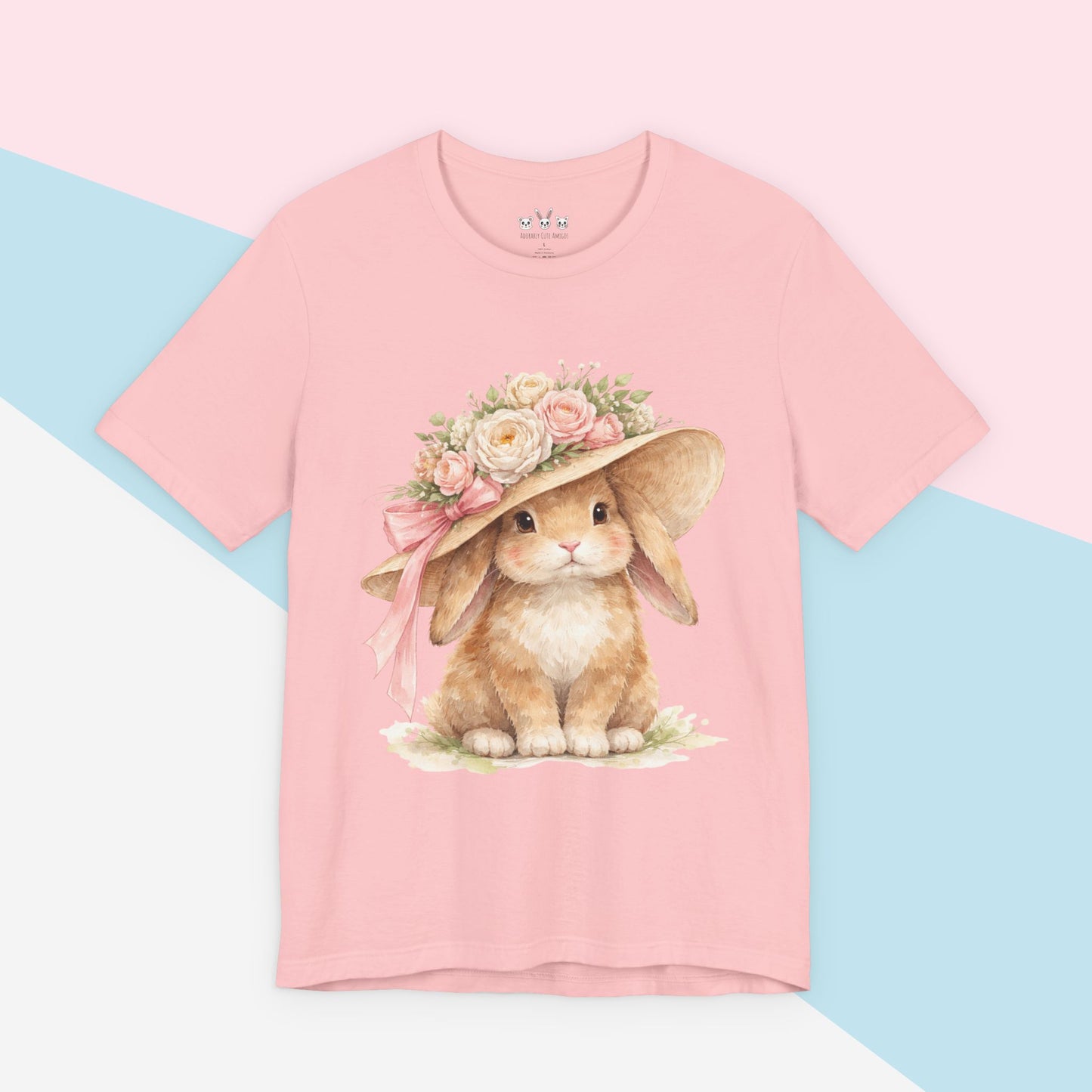 Floral Sun Hat Bunny Shirt | Cottagecore Southern Garden Tea Party Graphic Tee