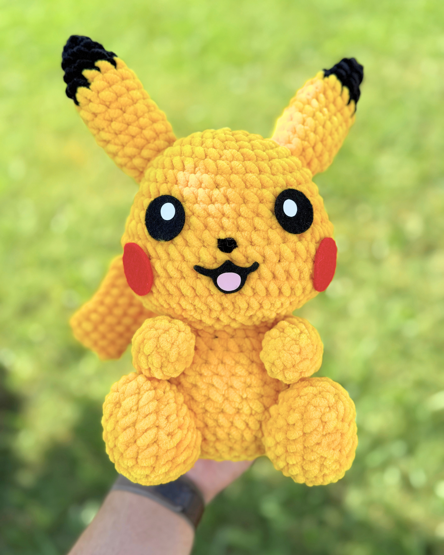 Electric Mouse Plush | Yellow Crochet Amigurumi Plushie | Cute Handmade Gift