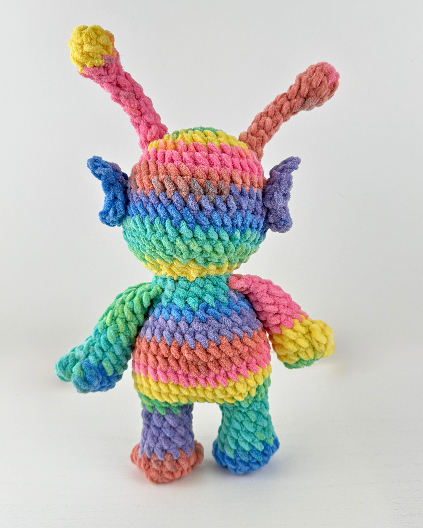 Rainbow Alien Martian Plush | Sci-Fi Crochet Amigurumi Plushie | Cute Handmade Gift