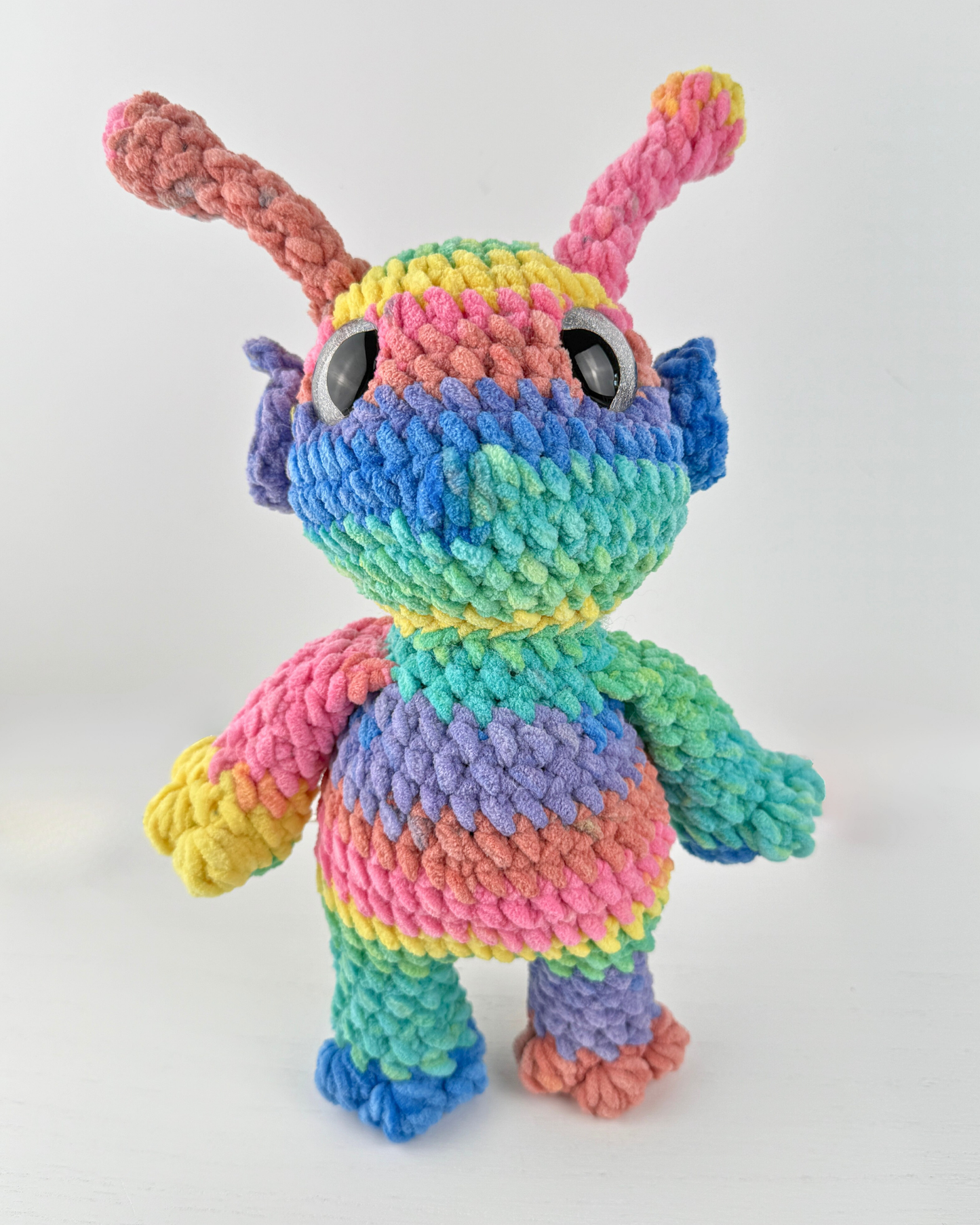 Rainbow Alien Martian Plush | Sci-Fi Crochet Amigurumi Plushie | Cute Handmade Gift