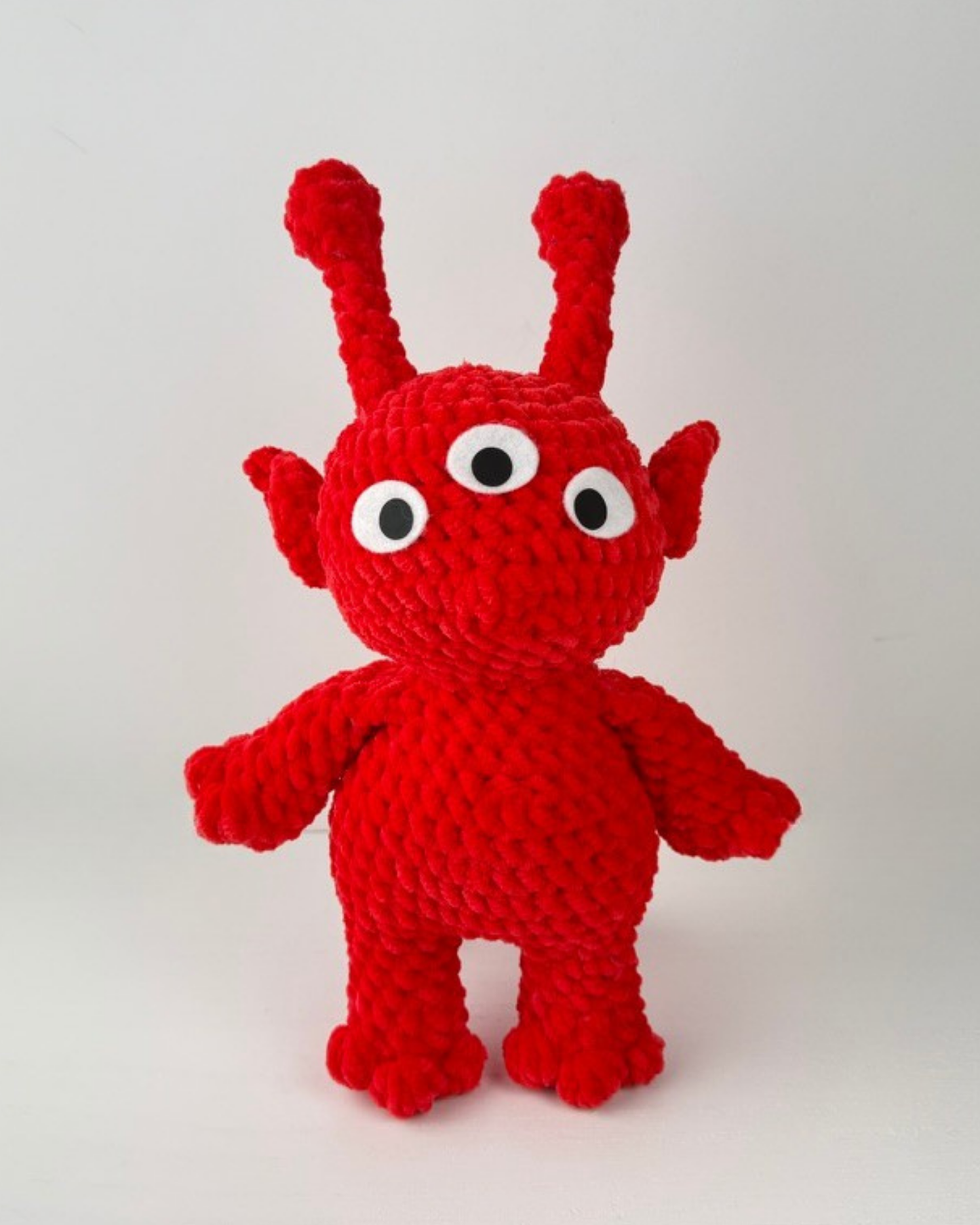 Red Alien Martian Plush | Sci-Fi Crochet Amigurumi Plushie | Cute Handmade Gift