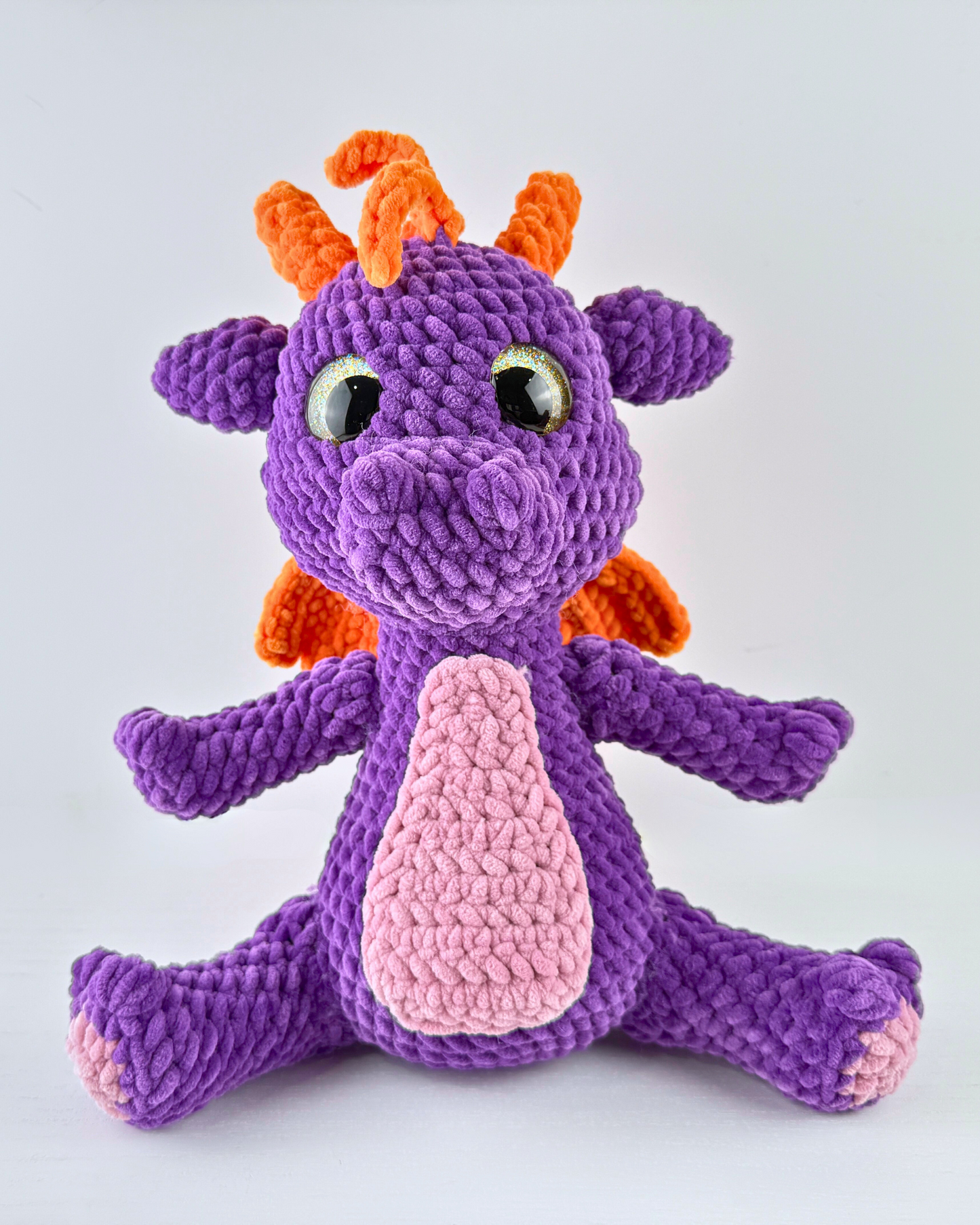 Dreamscale Fantasy Dragon Plush | Purple Crochet Amigurumi Plushie | Cute Handmade Gift