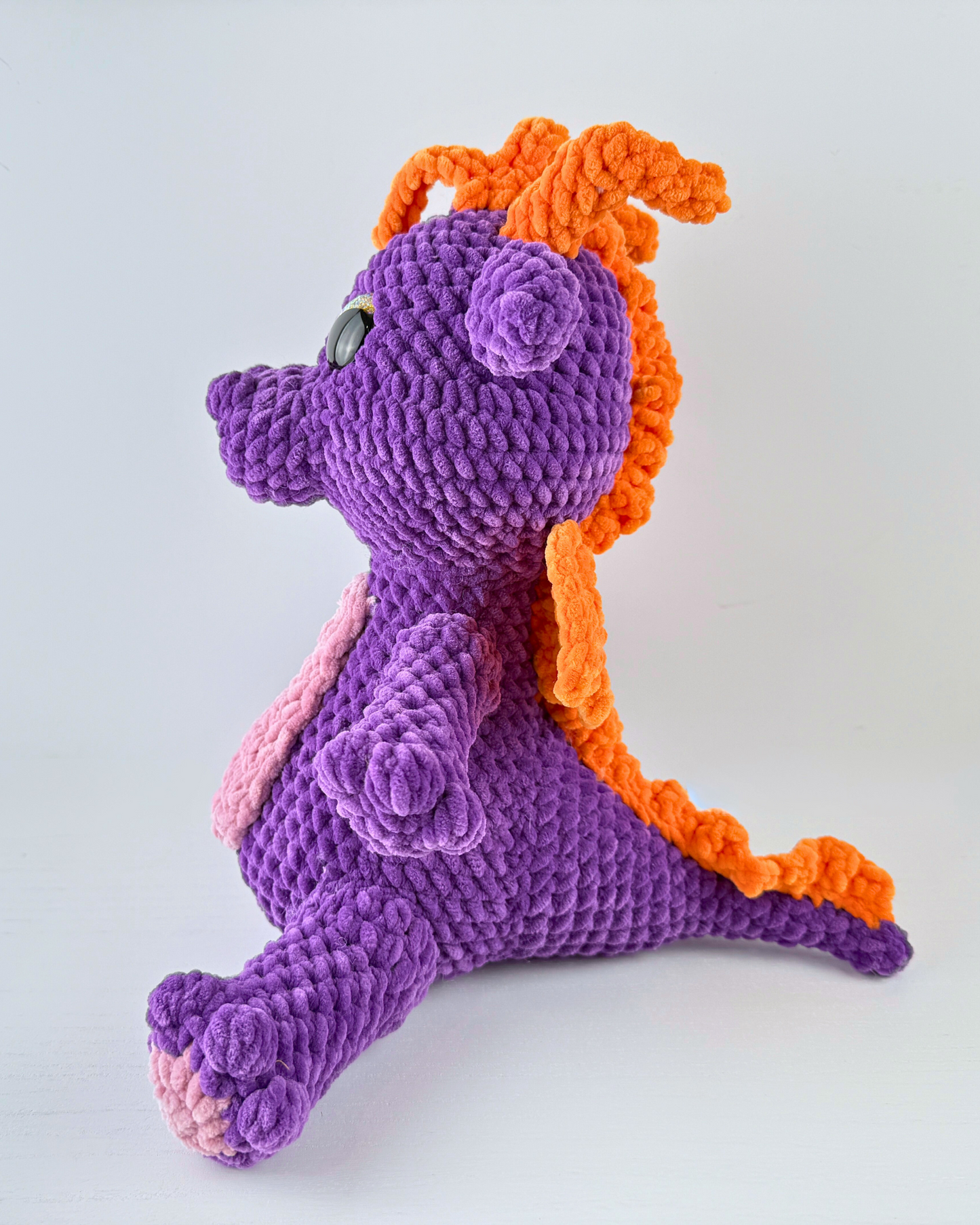 Dreamscale Fantasy Dragon Plush | Purple Crochet Amigurumi Plushie | Cute Handmade Gift