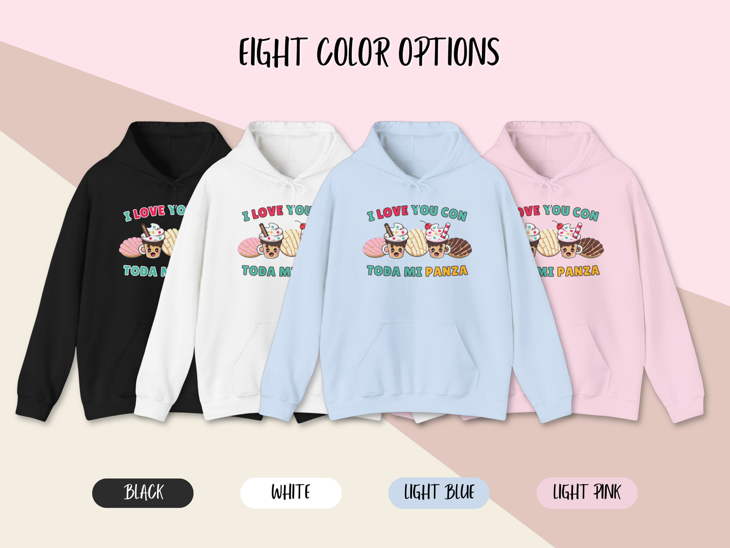Kawaii Graphic Hoodie - I love you con toda mi Panza