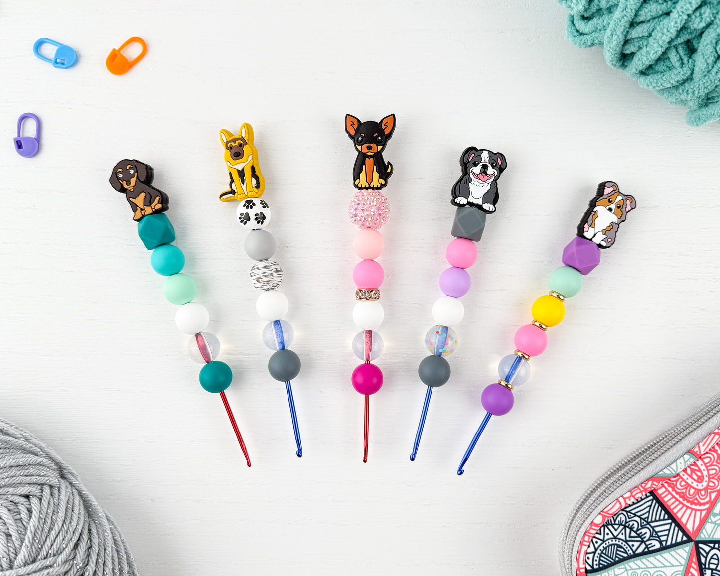 5 mm Custom Crochet Hook | Kawaii Dog Charm