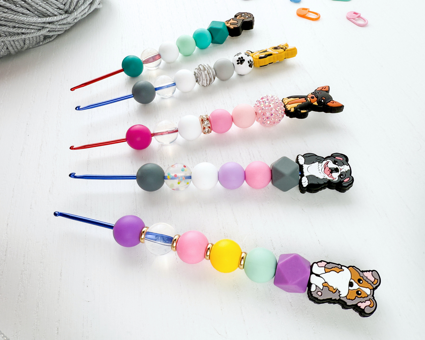 5 mm Custom Crochet Hook | Kawaii Dog Charm