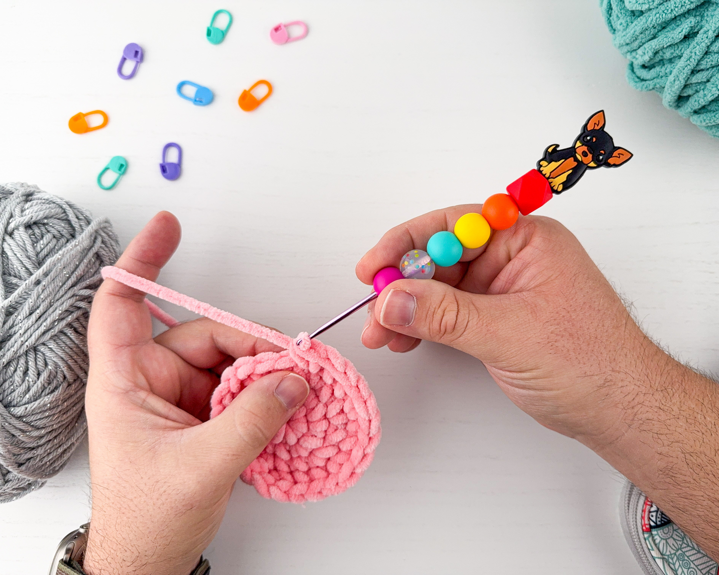 5 mm Custom Crochet Hook | Kawaii Dog Charm