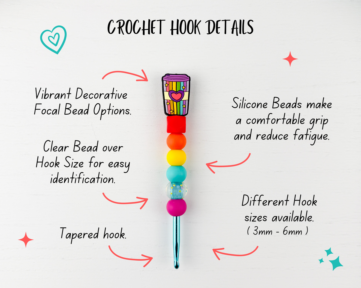3 mm Custom Crochet Hook | Kawaii Cutie Charm