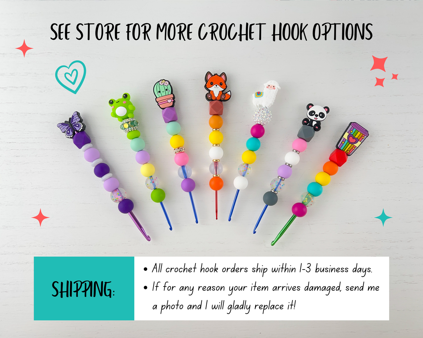 5 mm Custom Crochet Hook | Kawaii Dog Charm