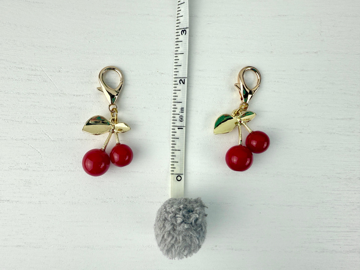 Cherry Stitch Marker with Lobster Clasp