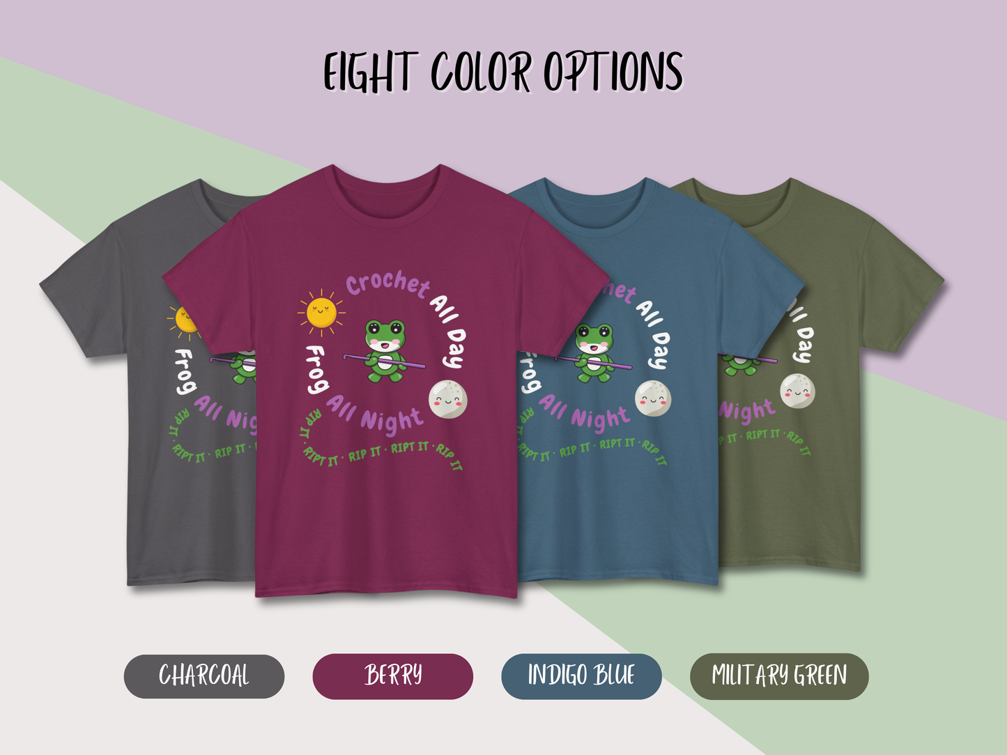 Kawaii Graphic Tee - Crochet all day, Frog all night