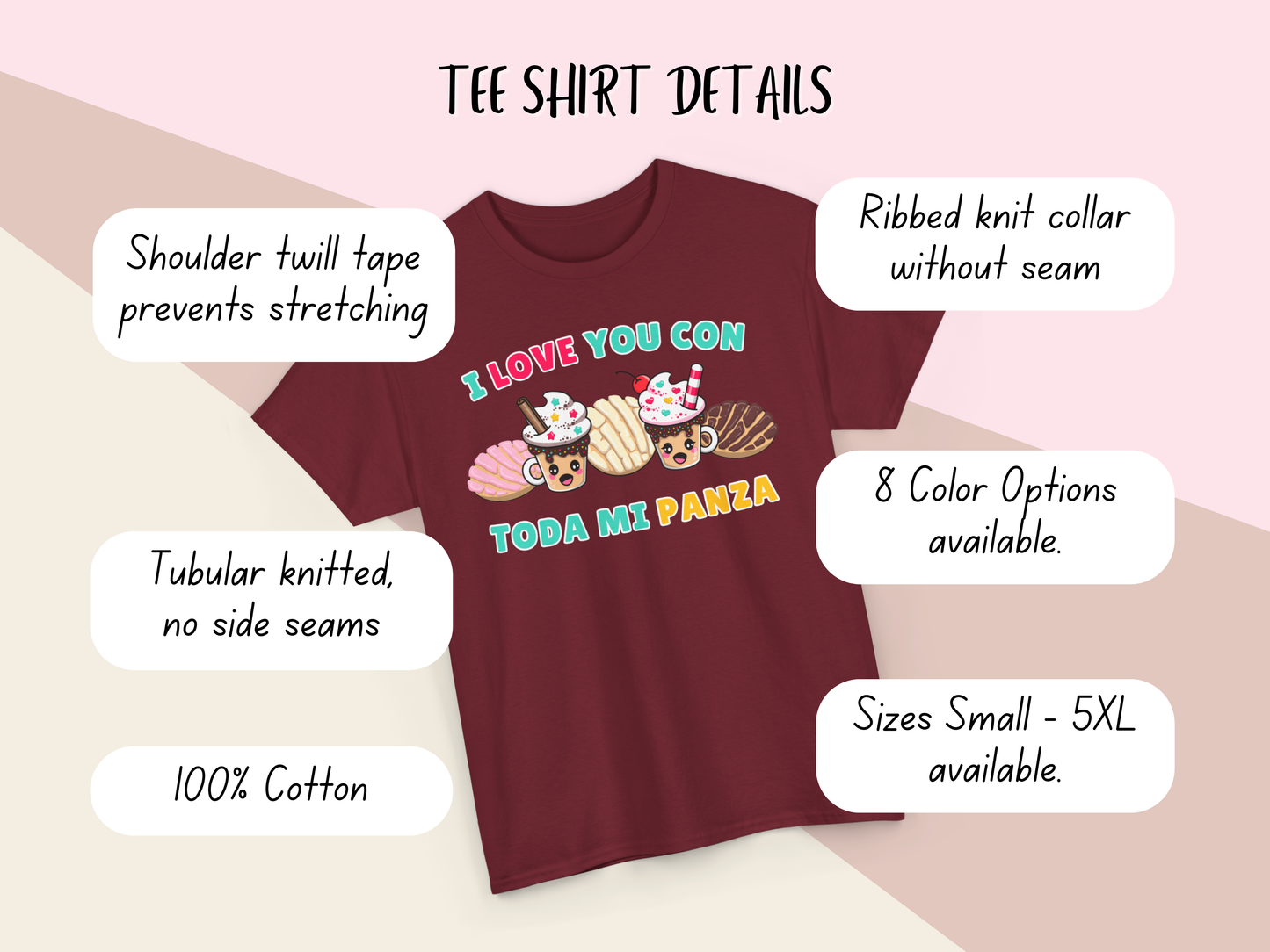 Kawaii Graphic Tee - I love you con toda mi Panza