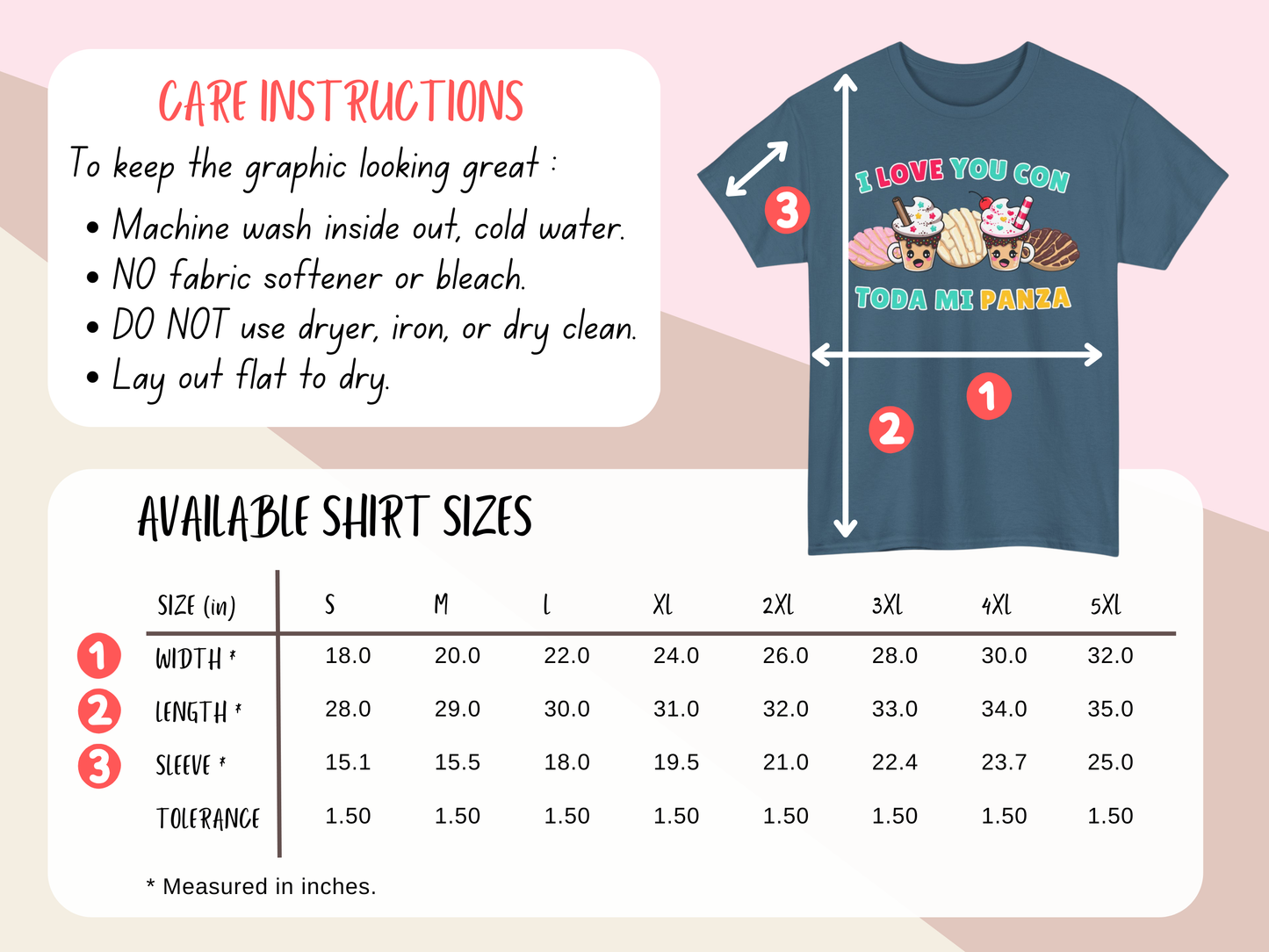Kawaii Graphic Tee - I love you con toda mi Panza
