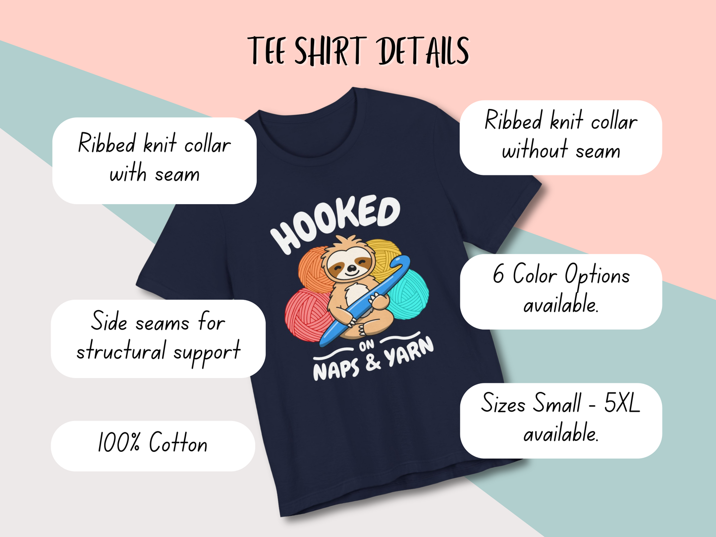 Sloth 'Hooked on Naps and Yarn' Shirt