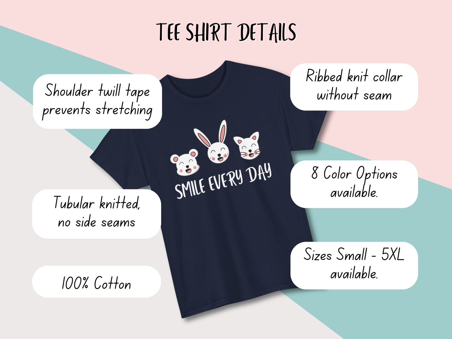 Kawaii Graphic Tee - Smile Every Day
