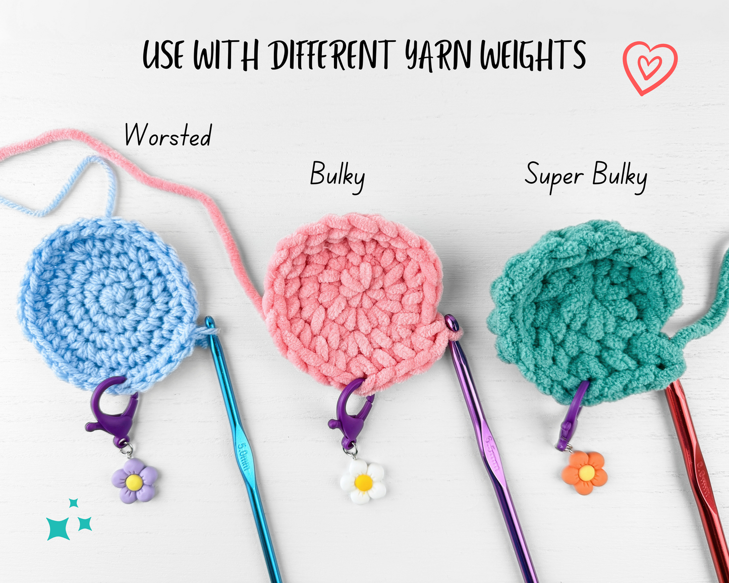 Custom Stitch Marker with Lobster Clasp | Daisy Flower Charm