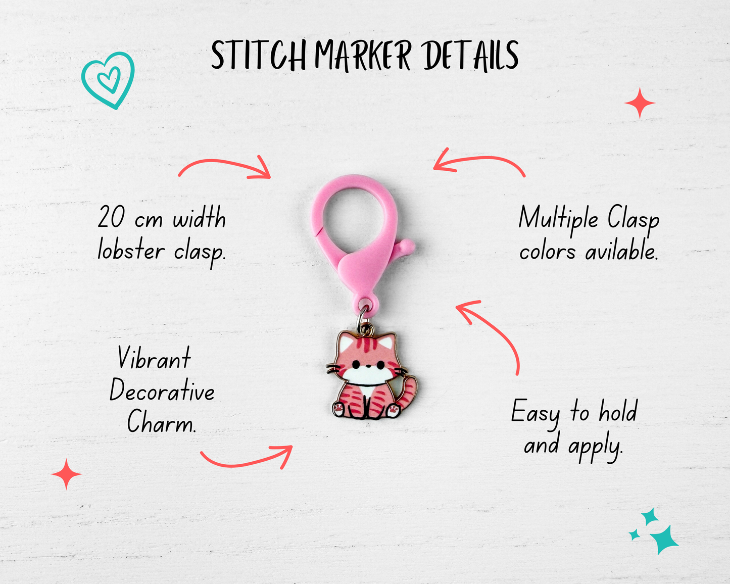 Custom Stitch Marker with Lobster Clasp | LIVE ONLY