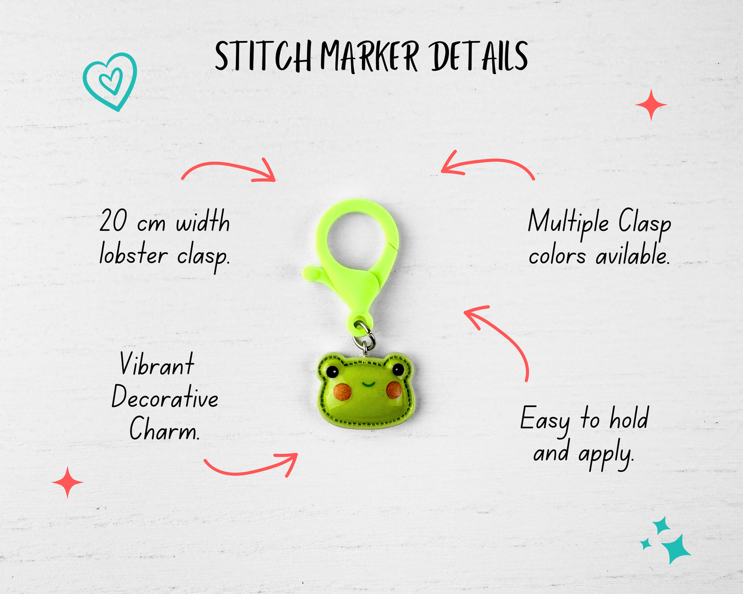 Custom Stitch Marker with Lobster Clasp | Pocket Animal Charm