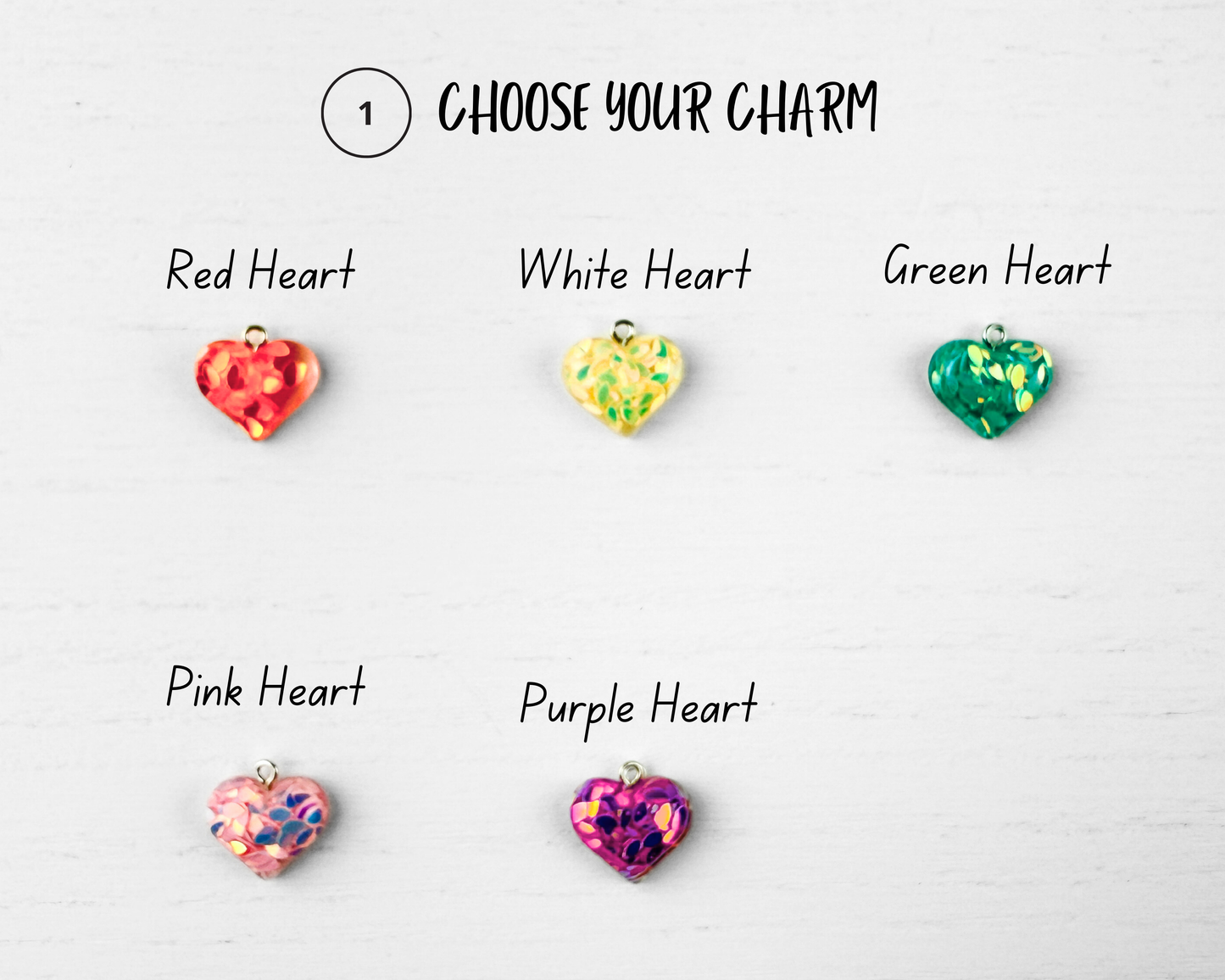 Custom Stitch Marker with Lobster Clasp | Glitter Heart Charm