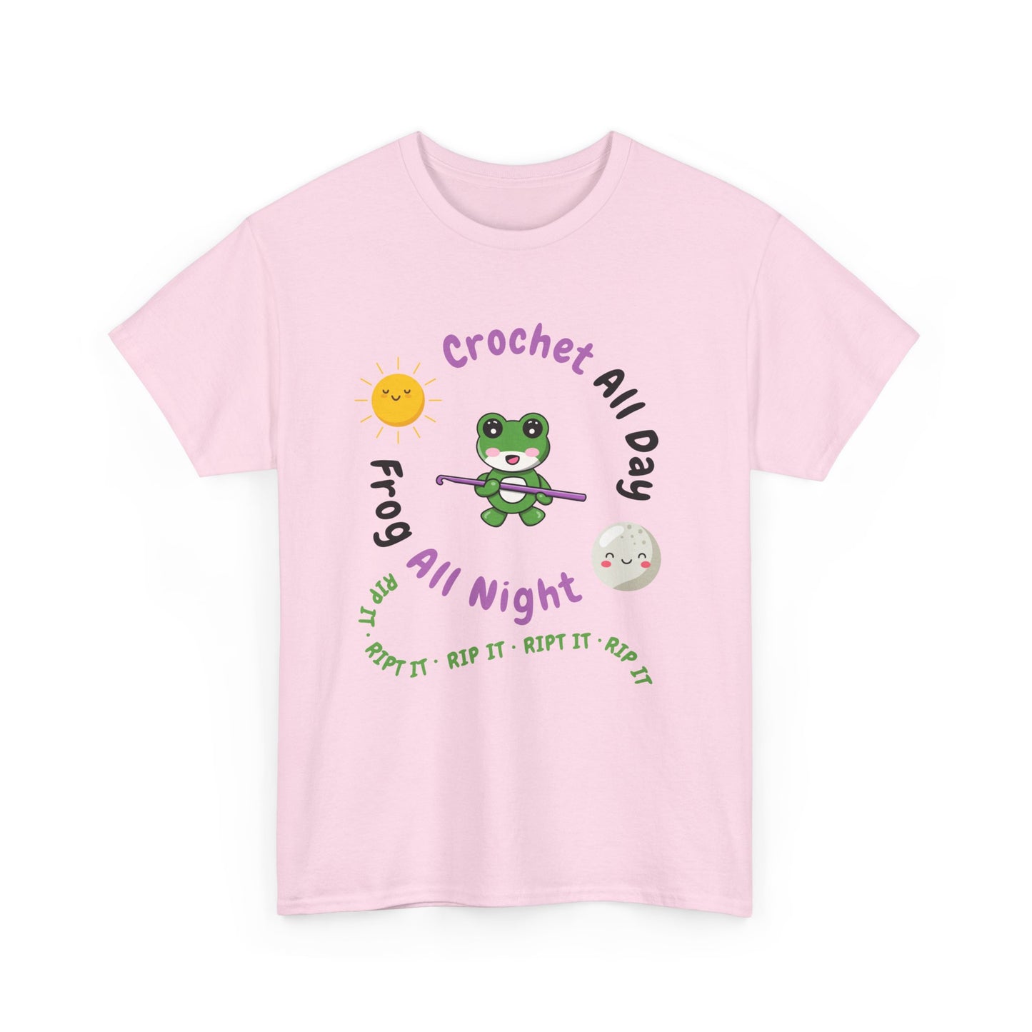 Kawaii Graphic Tee - Crochet all day, Frog all night