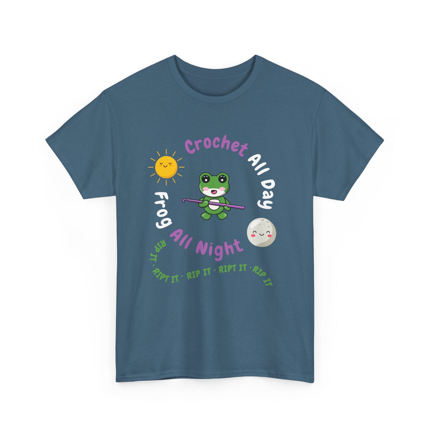 Kawaii Graphic Tee - Crochet all day, Frog all night