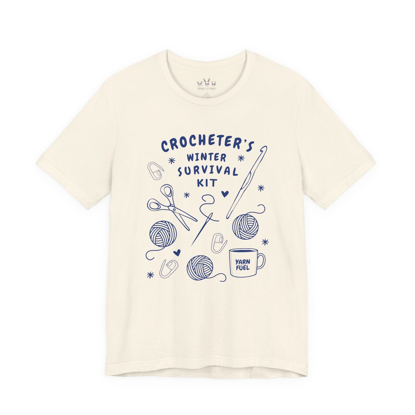 Funny Crochet Tee Shirt: "Crocheter's Winter Survival Kit"