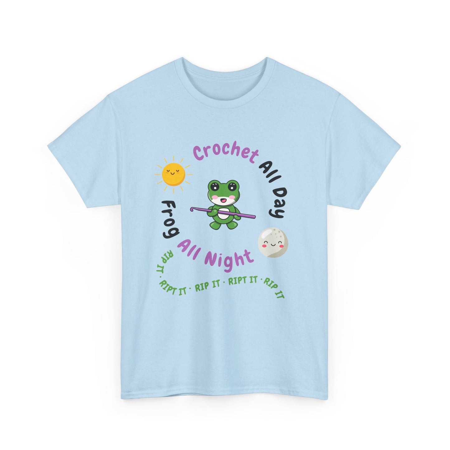 Kawaii Graphic Tee - Crochet all day, Frog all night