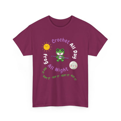 Kawaii Graphic Tee - Crochet all day, Frog all night