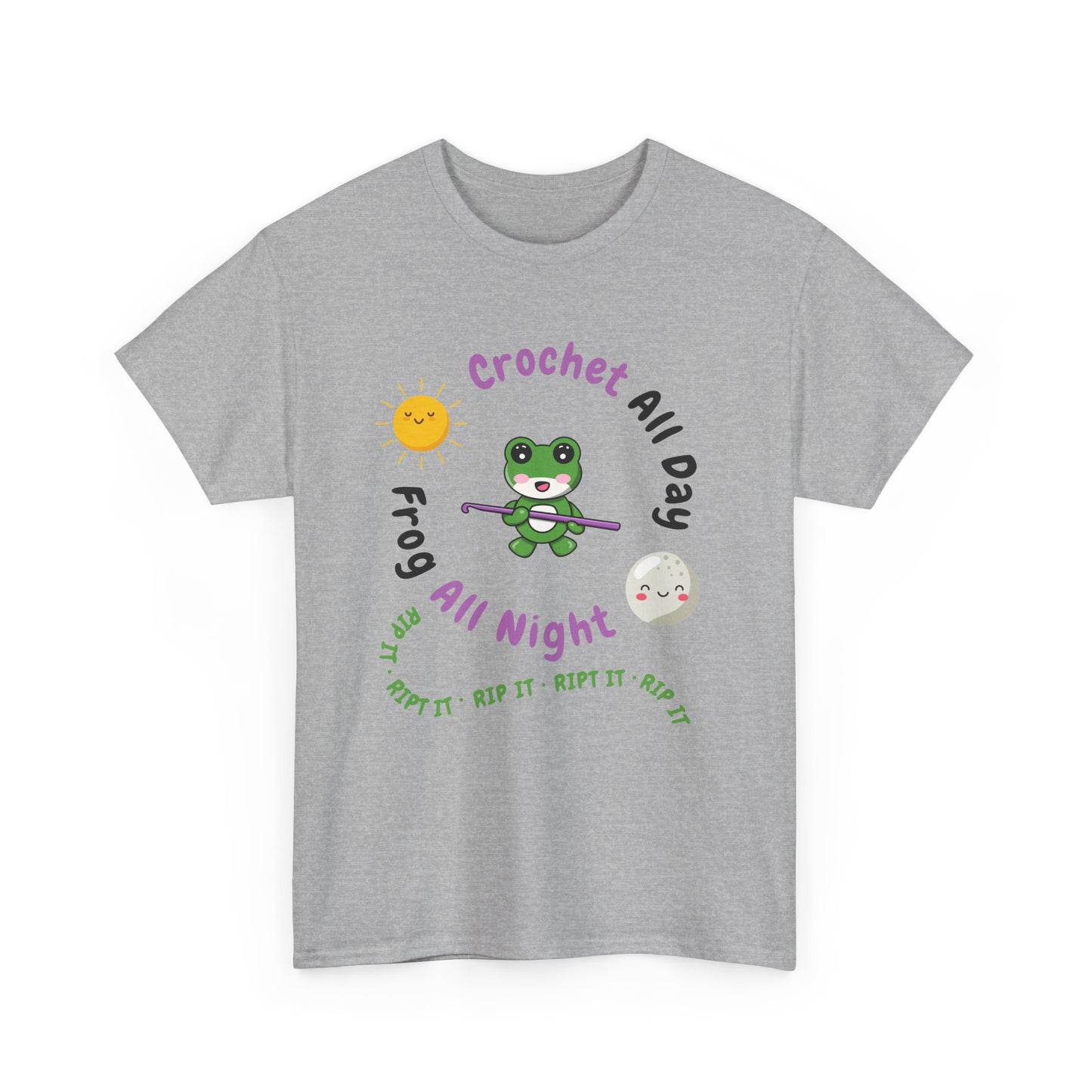 Kawaii Graphic Tee - Crochet all day, Frog all night