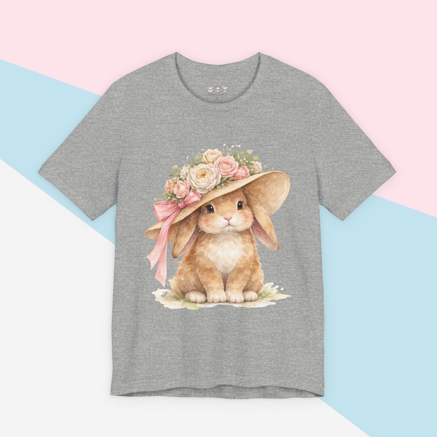 Floral Sun Hat Bunny Shirt | Cottagecore Southern Garden Tea Party Graphic Tee