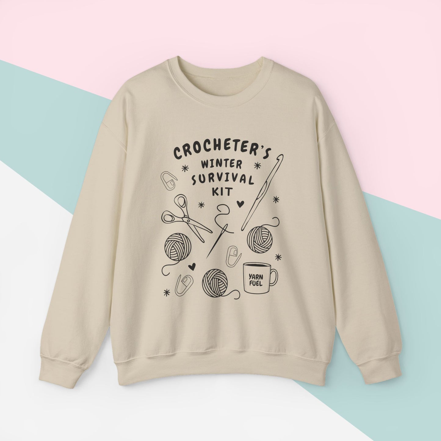 Funny Crochet Sweatshirt | Crocheter's Winter Survival Kit Sweater