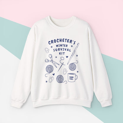 Funny Crochet Sweatshirt | Crocheter's Winter Survival Kit Sweater