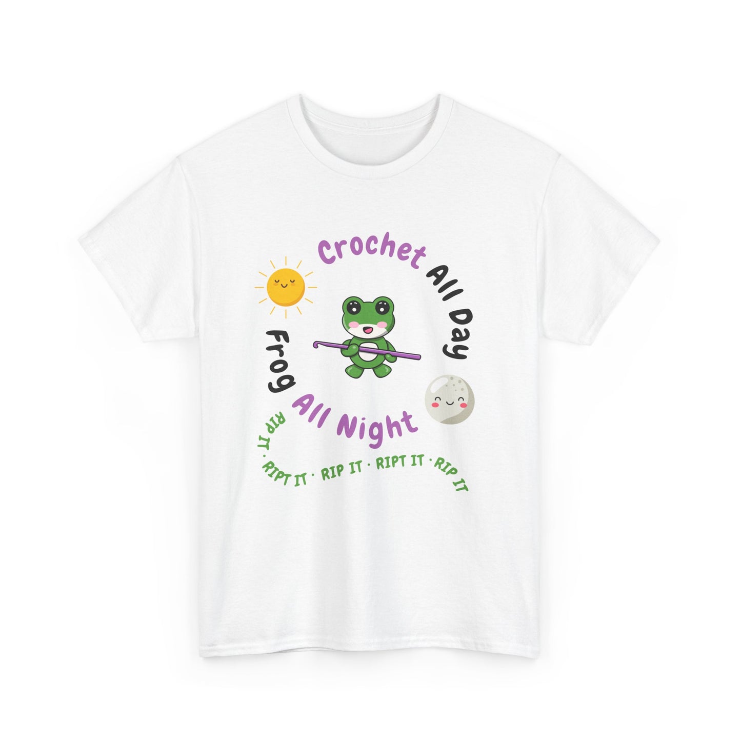 Kawaii Graphic Tee - Crochet all day, Frog all night