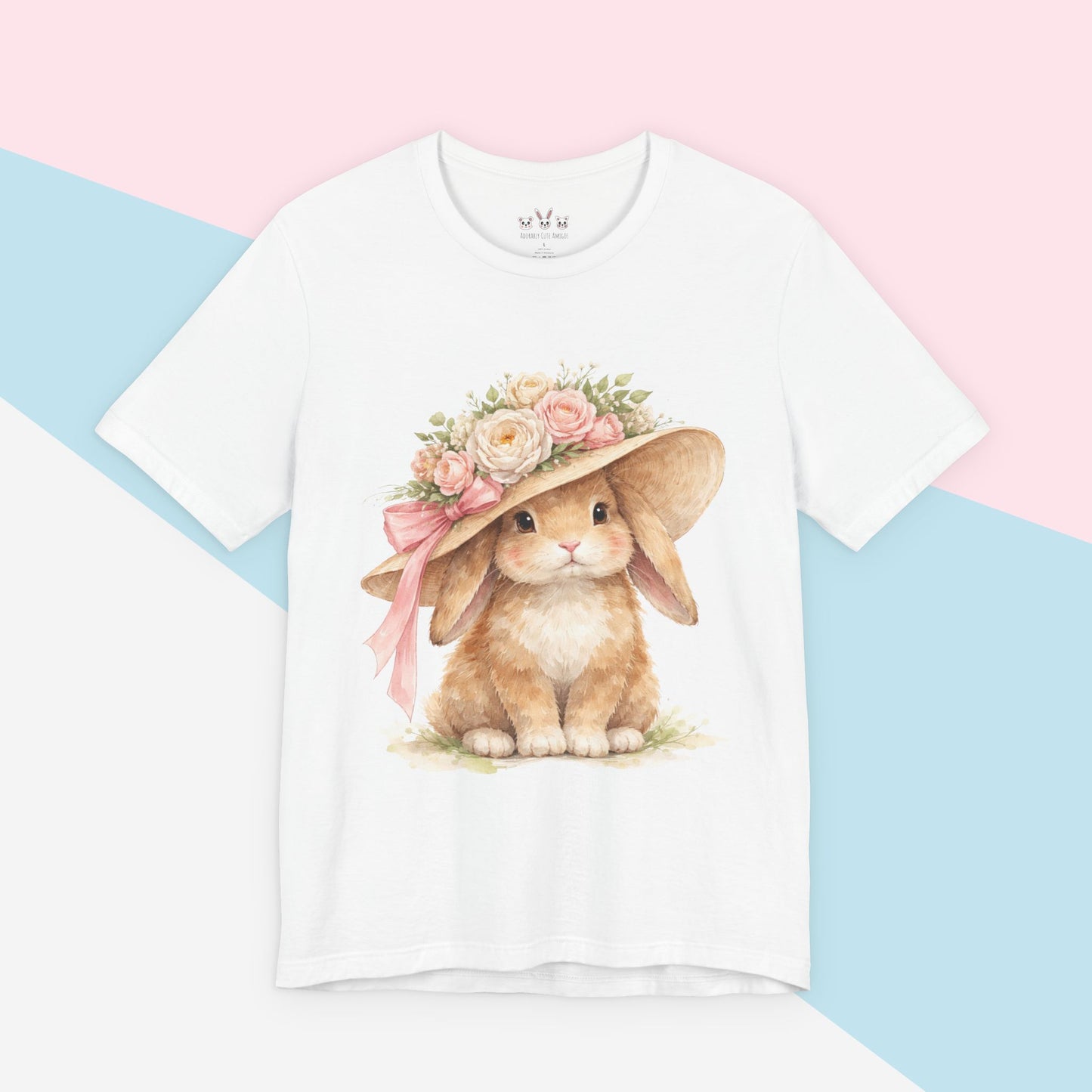 Floral Sun Hat Bunny Shirt | Cottagecore Southern Garden Tea Party Graphic Tee