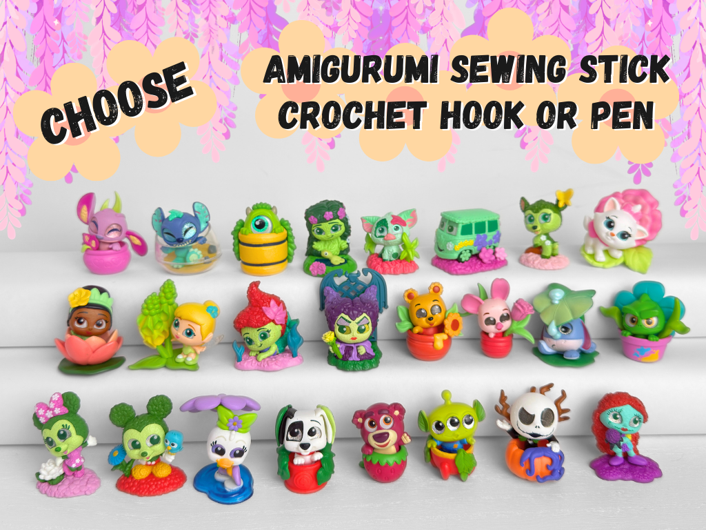 Choose Amigurumi Stick, Crochet Hook or Pen | Doorables Blooming