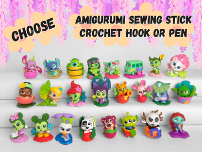 Choose Amigurumi Stick, Crochet Hook or Pen | Doorables Blooming