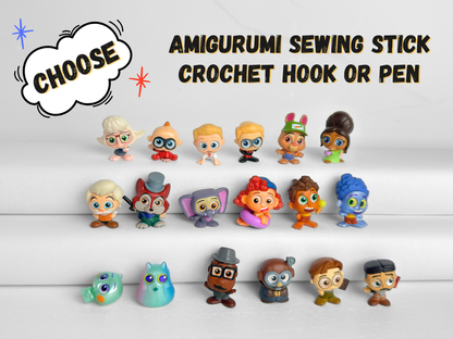 Choose Amigurumi Stick, Crochet Hook or Pen | Doorables Collection III
