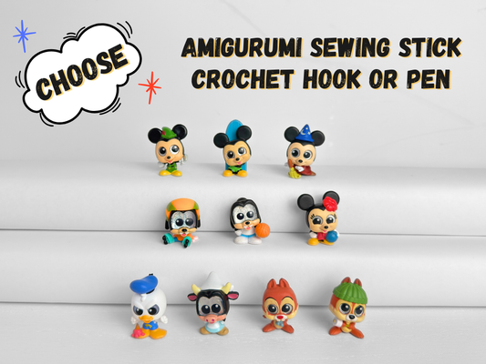 Choose Amigurumi Stick, Crochet Hook or Pen | Doorables OG Characters