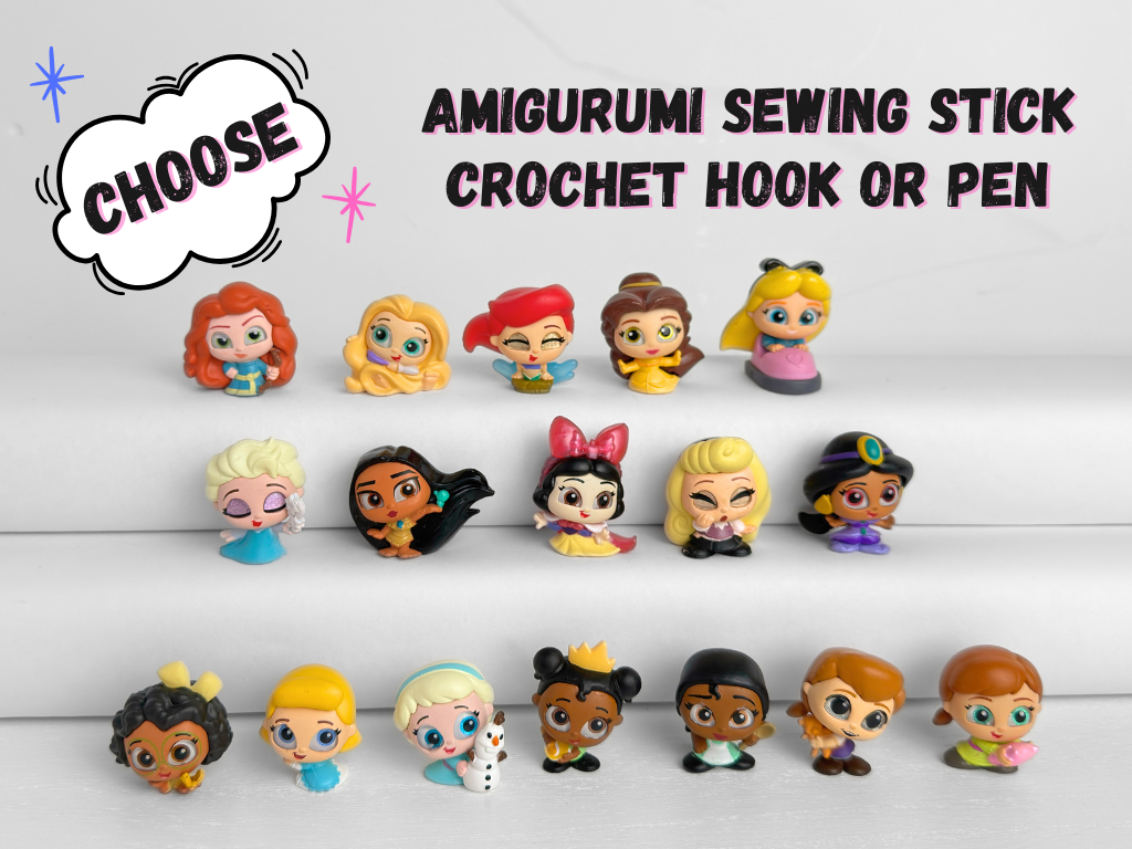 Choose Amigurumi Stick, Crochet Hook or Pen | Doorables Princess