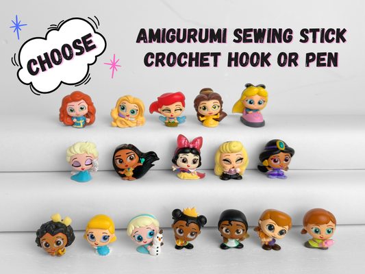 Choose Amigurumi Stick, Crochet Hook or Pen | Doorables Princess