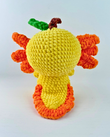 Mango Axolotl Plush | Yellow Crochet Amigurumi Plushie | Cute Handmade Gift