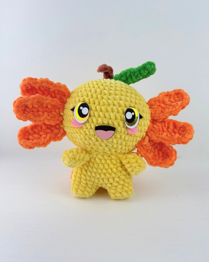 Mango Axolotl Plush | Yellow Crochet Amigurumi Plushie | Cute Handmade Gift