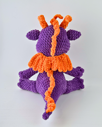 Dreamscale Fantasy Dragon Plush | Purple Crochet Amigurumi Plushie | Cute Handmade Gift