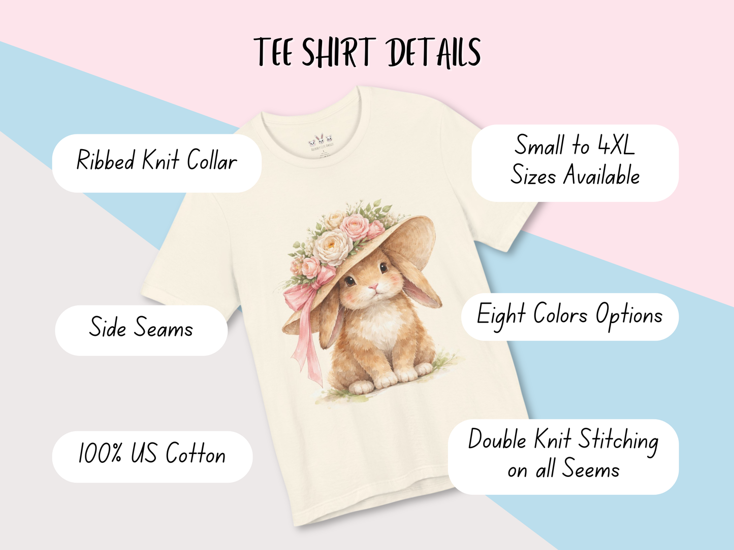Floral Sun Hat Bunny Shirt | Cottagecore Southern Garden Tea Party Graphic Tee