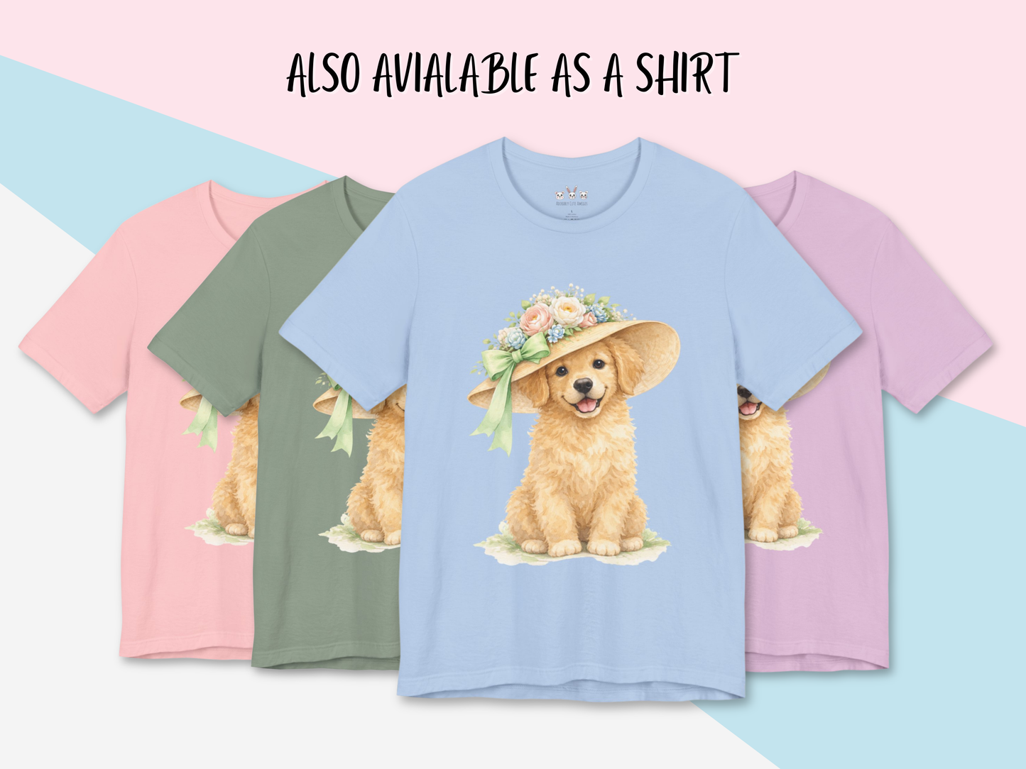 Floral Sun Hat Golden Retriever Dog Sweatshirt | Cottagecore Southern Garden Tea Party Graphic Shirt