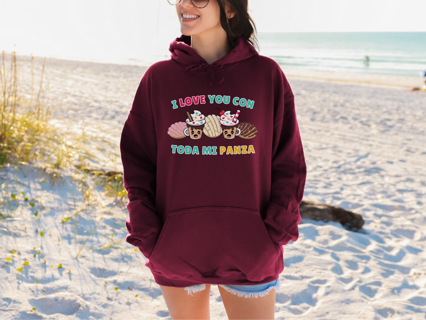 Kawaii Graphic Hoodie - I love you con toda mi Panza