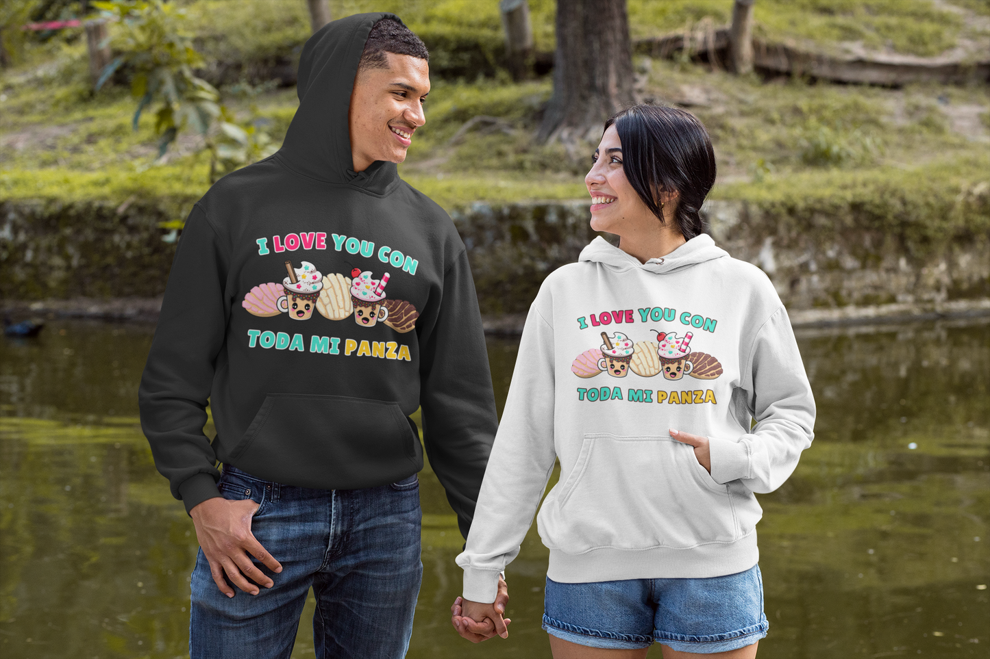 Kawaii Graphic Hoodie - I love you con toda mi Panza