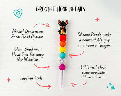 5 mm Custom Crochet Hook | Kawaii Dog Charm