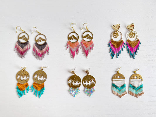 Handmade Assorted Dangle Hoop Earrings