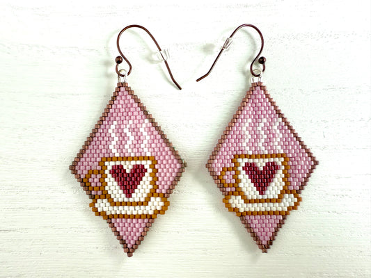 Coffee Heart Earrings